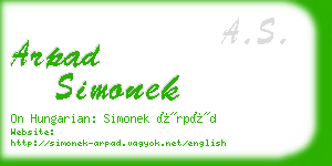 arpad simonek business card